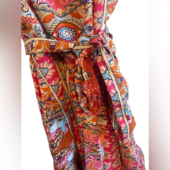 Pretty Garden Dress size L summer pink floral design dress - Picture 14 of 16